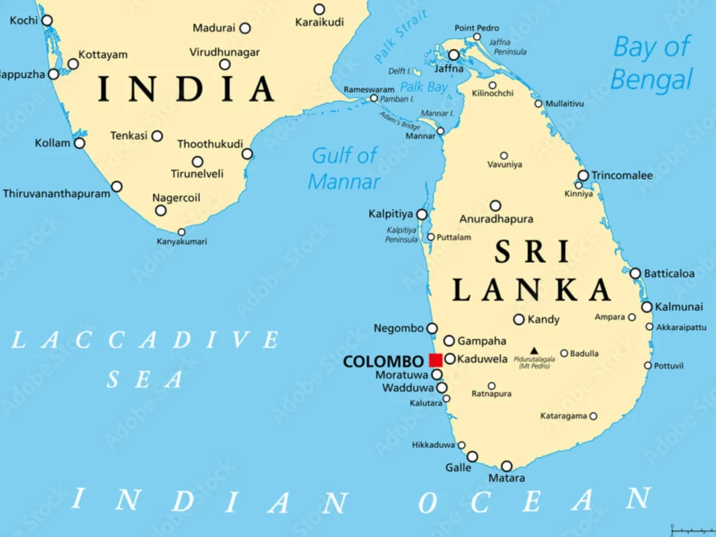 Location of Sri Lanka
